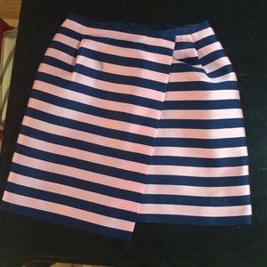 J.Crew navy and pink striped skirt size 4